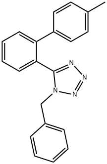 1H-Tetrazole, 5-(4'-methyl[1,1'-biphenyl]-2-yl)-1-(phenylmethyl)- 结构式