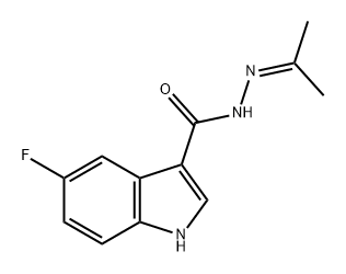 1H-Indole-3-carboxylic acid, 5-fluoro-, 2-(1-methylethylidene)hydrazide 结构式