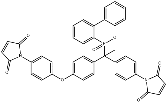 1H-Pyrrole-2,5-dione, 1-[4-[1-[4-[4-(2,5-dihydro-2,5-dioxo-1H-pyrrol-1-yl)phenoxy]phenyl]-1-(6-oxido-6H-dibenz[c,e][1,2]oxaphosphorin-6-yl)ethyl]phenyl]- 结构式