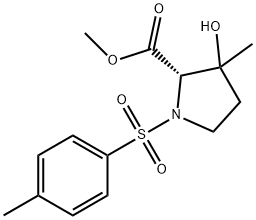 Proline, 3-hydroxy-3-methyl-1-[(4-methylphenyl)sulfonyl]-, methyl ester 结构式