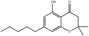5-Hydroxy-2,2-dimethyl-7-pentylchroman-4-one 结构式
