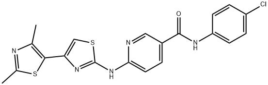 3-Pyridinecarboxamide, N-(4-chlorophenyl)-6-[(2',4'-dimethyl[4,5'-bithiazol]-2-yl)amino]- 结构式