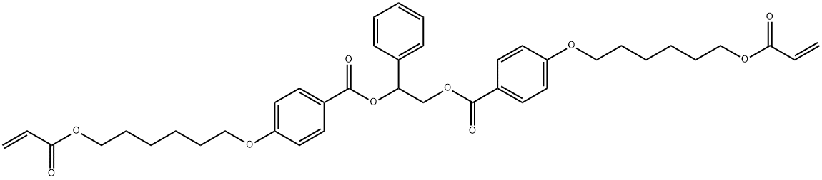 Benzoic acid, 4-[[6-[(1-oxo-2-propenyl)oxy]hexyl]oxy]-, 1-phenyl-1,2-ethanediyl ester (9CI) 结构式