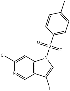 6-氯-3-碘-1-甲苯磺酰基-1H-吡咯并[3,2-C]吡啶 结构式