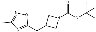 3-[(3-甲基-1,2,4-噁二唑-5-基)甲基]氮杂环丁烷-1-羧酸叔丁酯 结构式