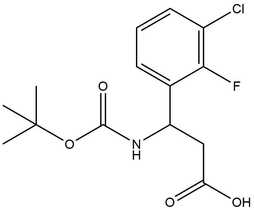 methyl-3-((tert-butoxycarbonyl)amino)-3-(3-chloro-2-fluorophenyl)propanoate 结构式