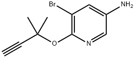 3-氨基-5-溴-6-[(2-甲基-3-丁炔-2-基)氧基]吡啶 结构式