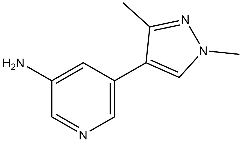 5-(1,3-Dimethyl-1H-pyrazol-4-yl)-3-pyridinamine 结构式