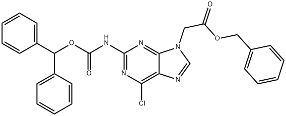 9H-Purine-9-acetic acid, 6-chloro-2-[[(diphenylmethoxy)carbonyl]amino]-, phenylmethyl ester 结构式