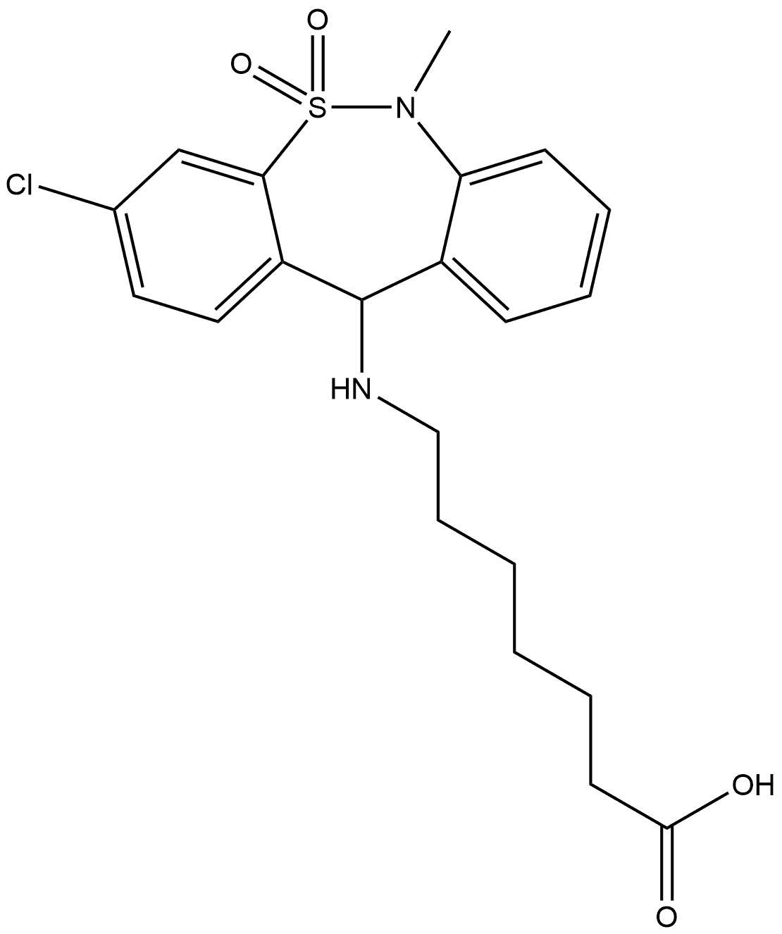 (+)-Tianeptine 结构式