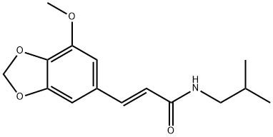 5'-甲氧基-3',4'亚甲基二氧苯基桂皮酸异丁基酰胺 结构式