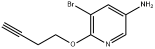 3-氨基-5-溴-6-(3-丁炔基氧基)吡啶 结构式