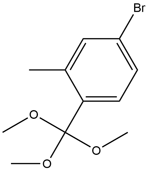 4-溴-2-甲基-1-(三甲氧基甲基)苯 结构式