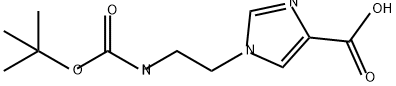1-(2-((叔丁氧基羰基)氨基)乙基)-1H-咪唑-4-羧酸 结构式