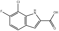 7-氯-6-氟-1H-吲哚-2-羧酸 结构式