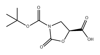 (S)-3-(叔丁氧基羰基)-2-氧代噁唑烷-5-羧酸 结构式