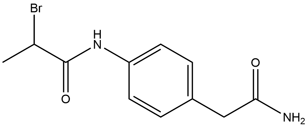 4-[(2-Bromo-1-oxopropyl)amino]benzeneacetamid 结构式