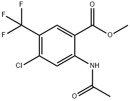 2-乙酰氨基-4-氯-5-(三氟甲基)苯甲酸甲酯 结构式