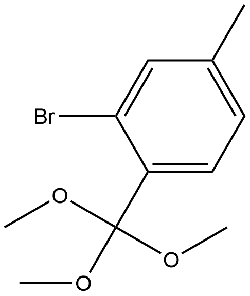 2-溴-4-甲基-1-(三甲氧基甲基)苯 结构式