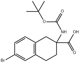 6-bromo-2-{[(tert-butoxy)carbonyl]amino}-1,2,3,4-tetrahydronaphthalene-2-carboxylic acid 结构式