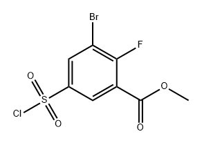 Benzoic acid, 3-bromo-5-(chlorosulfonyl)-2-fluoro-, methyl ester 结构式