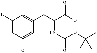 3-(3-fluoro-5-hydroxyphenyl)-2-[(2-methylpropan-2-yl)oxycarbonylamino]propanoic acid 结构式