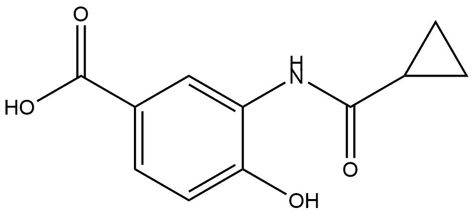 3-[(Cyclopropylcarbonyl)amino]-4-hydroxybenzoic acid 结构式