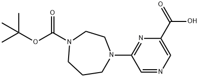 6-(4-(TERT-BUTOXYCARBONYL)-1,4-DIAZEPAN-1-YL)PYRAZINE-2-CARBOXYLIC ACID 结构式