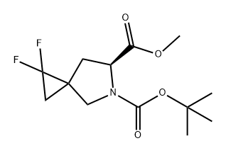 5-Azaspiro[2.4]heptane-5,6-dicarboxylic acid, 1,1-difluoro-, 5-(1,1-dimethylethyl) 6-methyl ester, (6S)- 结构式