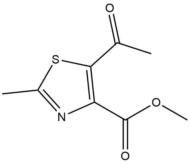 5-乙酰基-2-甲基噻唑-4-羧酸甲酯 结构式