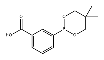 3-(5,5-二甲基-1,3,2-二氧硼杂环己烷-2-基)苯甲酸 结构式