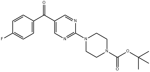 4-(5-(4-氟苯甲酰基)嘧啶-2-基)哌嗪-1-羧酸叔丁酯 结构式