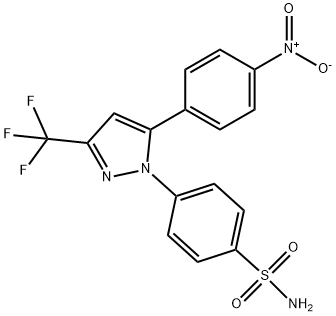 Benzenesulfonamide, 4-[5-(4-nitrophenyl)-3-(trifluoromethyl)-1H-pyrazol-1-yl]- 结构式