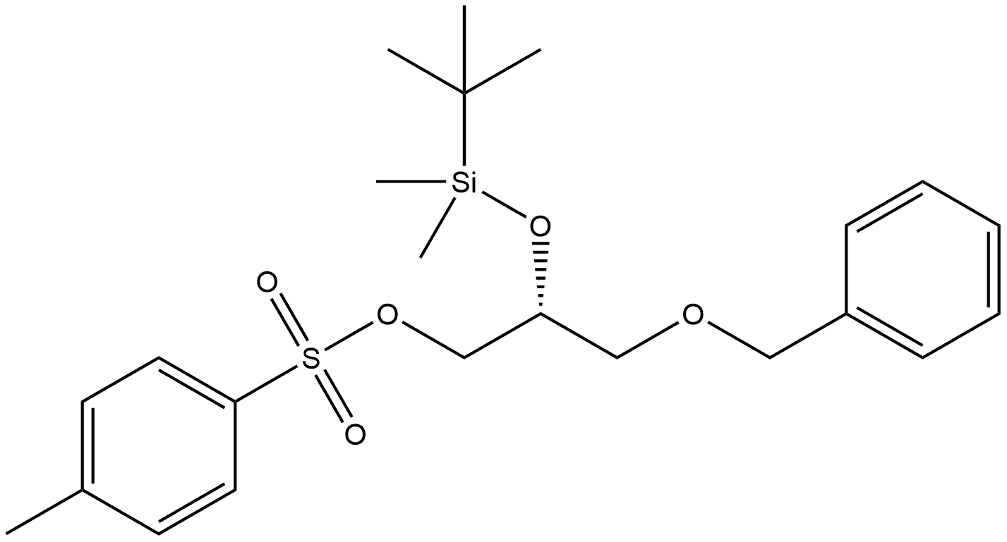 (S)-3-(benzyloxy)-2-((tert-butyldimethylsilyl)oxy)propyl 4-methylbenzenesulfonate 结构式