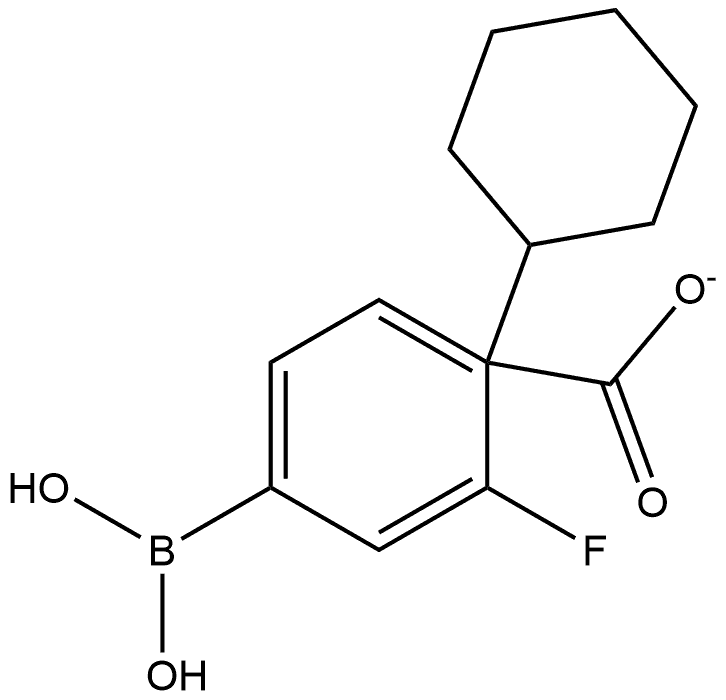 1-Cyclohexyl 4-borono-2-fluorobenzoate 结构式