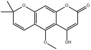 2H,8H-Benzo[1,2-b:5,4-b']dipyran-2-one, 4-hydroxy-5-methoxy-8,8-dimethyl- (9CI) 结构式