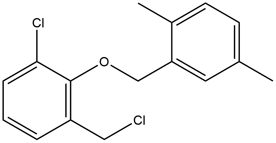 1-Chloro-3-(chloromethyl)-2-[(2,5-dimethylphenyl)methoxy]benzene 结构式