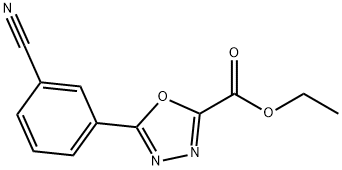5-(3-氰基苯基)-1,3,4-噁二唑-2-羧酸乙酯 结构式