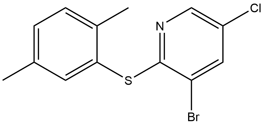 3-Bromo-5-chloro-2-[(2,5-dimethylphenyl)thio]pyridine 结构式