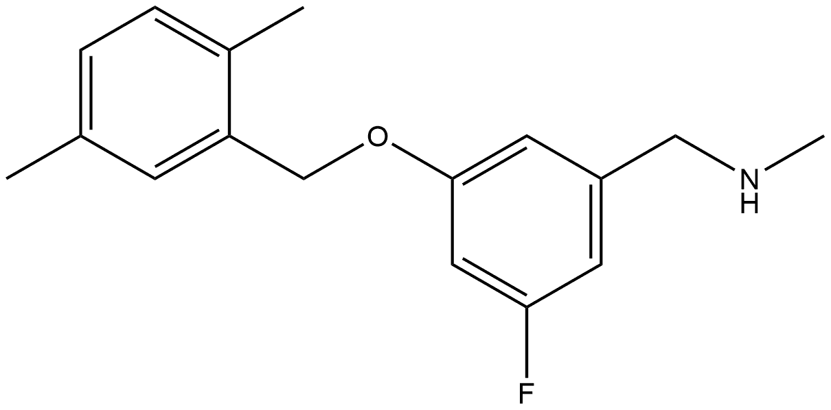 3-[(2,5-Dimethylphenyl)methoxy]-5-fluoro-N-methylbenzenemethanamine 结构式