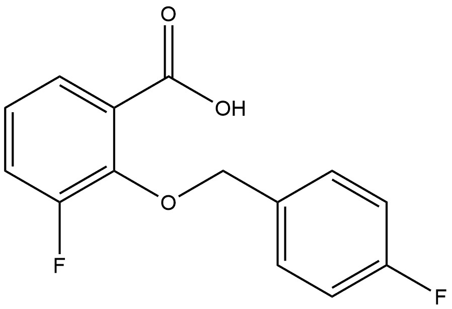 3-Fluoro-2-[(4-fluorophenyl)methoxy]benzoic acid 结构式