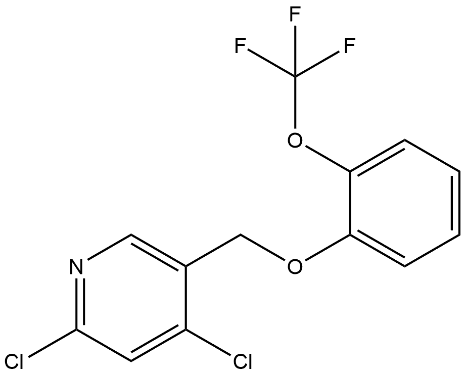 2,4-Dichloro-5-[[2-(trifluoromethoxy)phenoxy]methyl]pyridine 结构式