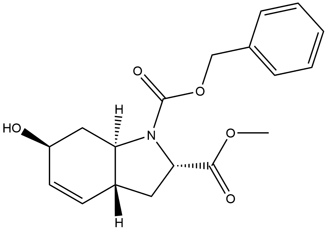 1H-Indole-1,2-dicarboxylic acid, 2,3,3a,6,7,7a-hexahydro-6-hydroxy-, 2-methyl 1-(phenylmethyl) ester, [2S-(2α,3aβ,6β,7aα)]- (9CI) 结构式