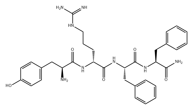 四肽Y-D-ARG-FF-NH2 结构式