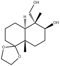 Spiro[1,3-dioxolane-2,1'(2'H)-naphthalene]-5'-methanol, octahydro-6'-hydroxy-5',8'a-dimethyl-, (4'aS,5'R,6'S,8'aS)- 结构式
