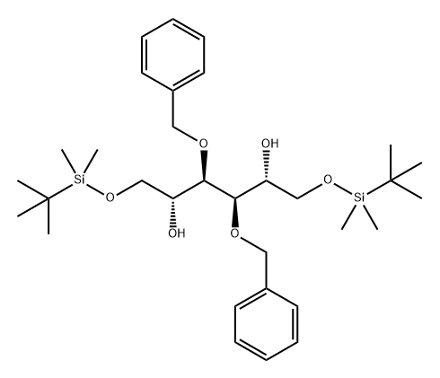 D-Mannitol, 1,6-bis-O-[(1,1-dimethylethyl)dimethylsilyl]-3,4-bis-O-(phenylmethyl)- 结构式