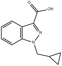 1H-Indazole-3-carboxylic acid, 1-(cyclopropylmethyl)- 结构式