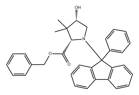 L-Proline, 4-hydroxy-3,3-dimethyl-1-(9-phenyl-9H-fluoren-9-yl)-, phenylmethyl ester, cis- (9CI) 结构式