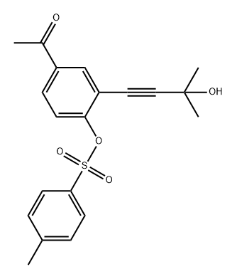 Ethanone, 1-[3-(3-hydroxy-3-methyl-1-butyn-1-yl)-4-[[(4-methylphenyl)sulfonyl]oxy]phenyl]- 结构式