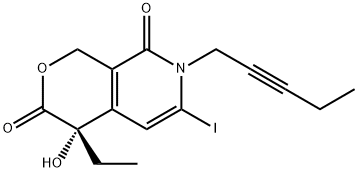 1H-Pyrano[3,4-c]pyridine-3,8(4H,7H)-dione, 4-ethyl-4-hydroxy-6-iodo-7-(2-pentyn-1-yl)-, (4S)- 结构式